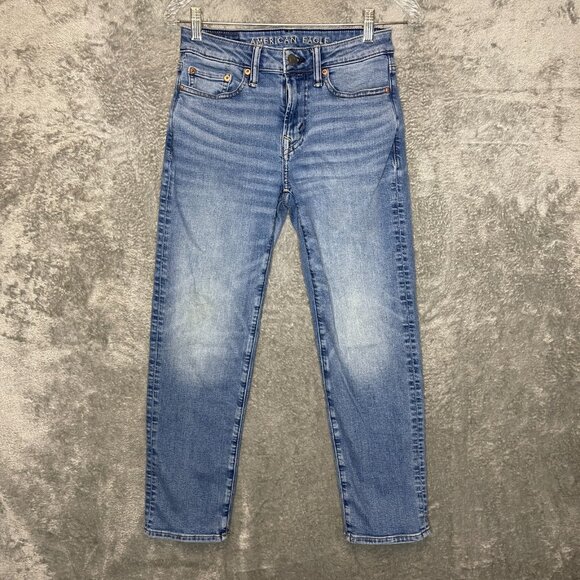 American Eagle Men Low Rise Medium Wash Original Straight Denim Jean 26x28 - Picture 1 of 11